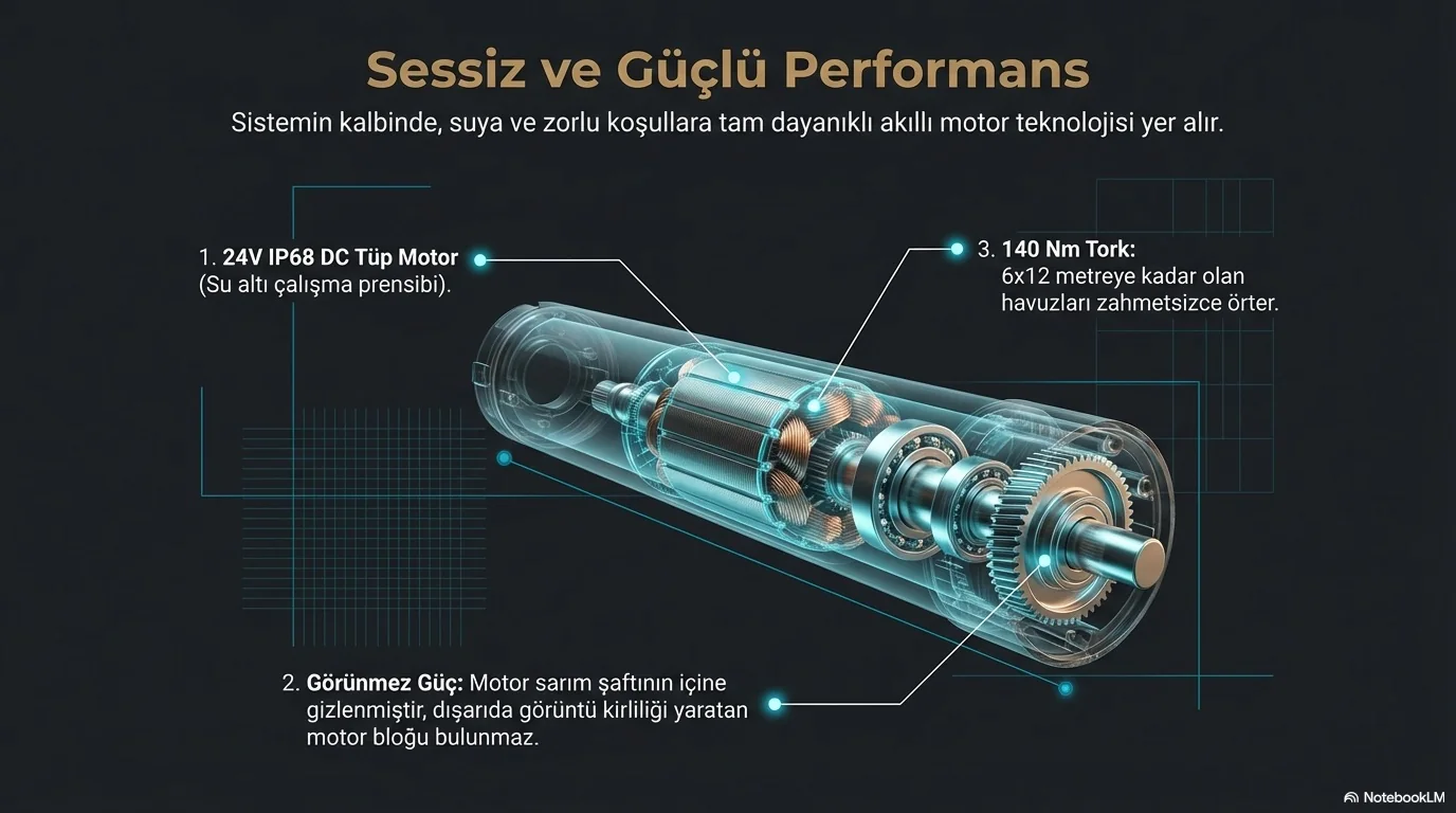 24V IP65 tüp motor